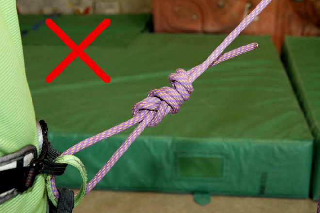 ロープの輪が大きすぎる